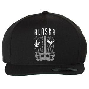 Alaska Disc Golf Player Breaking Chains Birdie Gift Wool Snapback Cap