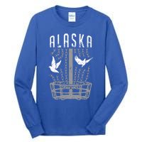 Alaska Disc Golf Player Breaking Chains Birdie Gift Tall Long Sleeve T-Shirt