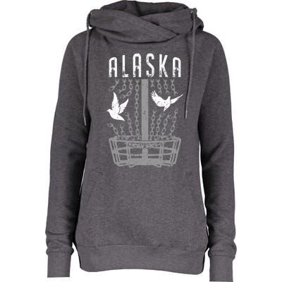 Alaska Disc Golf Player Breaking Chains Birdie Gift Womens Funnel Neck Pullover Hood