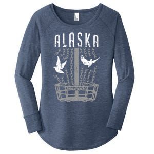 Alaska Disc Golf Player Breaking Chains Birdie Gift Women's Perfect Tri Tunic Long Sleeve Shirt