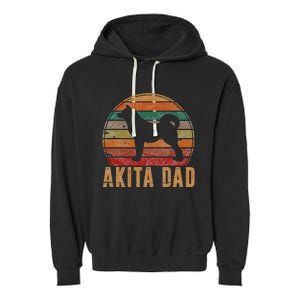 Akita Dad Gift Akita Daddy Dog Owner Pet Father Garment-Dyed Fleece Hoodie