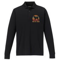 Akita Dad Gift Akita Daddy Dog Owner Pet Father Performance Long Sleeve Polo