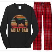 Akita Dad Gift Akita Daddy Dog Owner Pet Father Long Sleeve Pajama Set