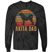 Akita Dad Gift Akita Daddy Dog Owner Pet Father Tie-Dye Long Sleeve Shirt