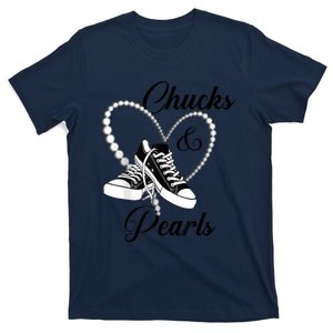 Afro Diva Gift Red Floral Heart Shoes Chucks And Pearls 2024 T-Shirt