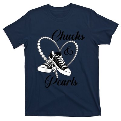 Afro Diva Gift Red Floral Heart Shoes Chucks And Pearls 2024 T-Shirt