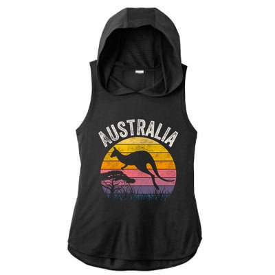 Australia Day Gift Funny Australian Kangaroo Vintage Gift Cool Gift Ladies PosiCharge Tri-Blend Wicking Draft Hoodie Tank