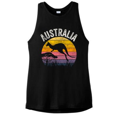 Australia Day Gift Funny Australian Kangaroo Vintage Gift Cool Gift Ladies PosiCharge Tri-Blend Wicking Tank