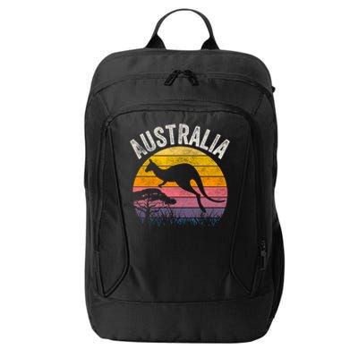 Australia Day Gift Funny Australian Kangaroo Vintage Gift Cool Gift City Backpack