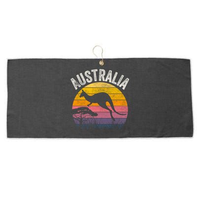 Australia Day Gift Funny Australian Kangaroo Vintage Gift Cool Gift Large Microfiber Waffle Golf Towel