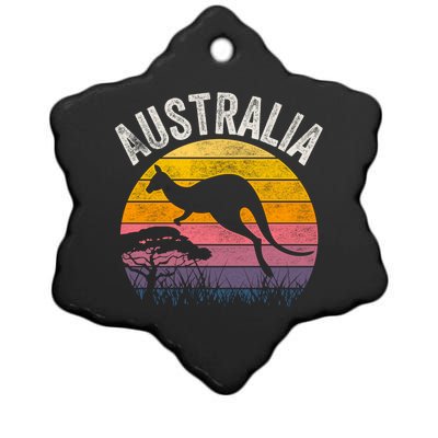 Australia Day Gift Funny Australian Kangaroo Vintage Gift Cool Gift Ceramic Star Ornament