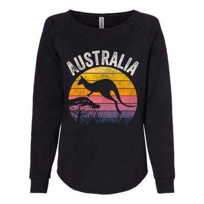 Australia Day Gift Funny Australian Kangaroo Vintage Gift Cool Gift Womens California Wash Sweatshirt