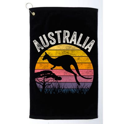 Australia Day Gift Funny Australian Kangaroo Vintage Gift Cool Gift Platinum Collection Golf Towel