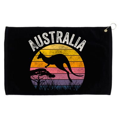 Australia Day Gift Funny Australian Kangaroo Vintage Gift Cool Gift Grommeted Golf Towel