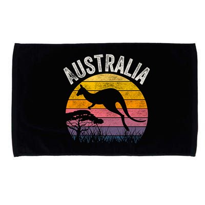 Australia Day Gift Funny Australian Kangaroo Vintage Gift Cool Gift Microfiber Hand Towel