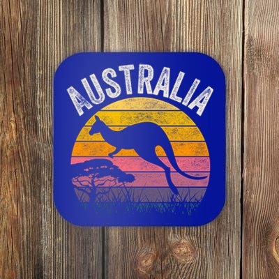 Australia Day Gift Funny Australian Kangaroo Vintage Gift Cool Gift Coaster