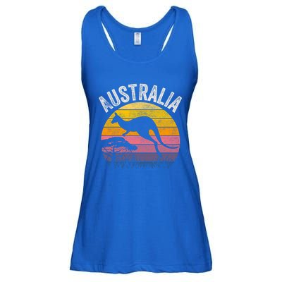 Australia Day Gift Funny Australian Kangaroo Vintage Gift Cool Gift Ladies Essential Flowy Tank