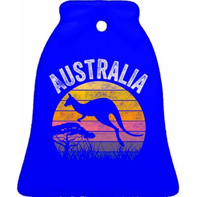 Australia Day Gift Funny Australian Kangaroo Vintage Gift Cool Gift Ceramic Bell Ornament