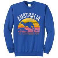 Australia Day Gift Funny Australian Kangaroo Vintage Gift Cool Gift Tall Sweatshirt