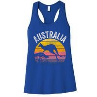 Australia Day Gift Funny Australian Kangaroo Vintage Gift Cool Gift Women's Racerback Tank