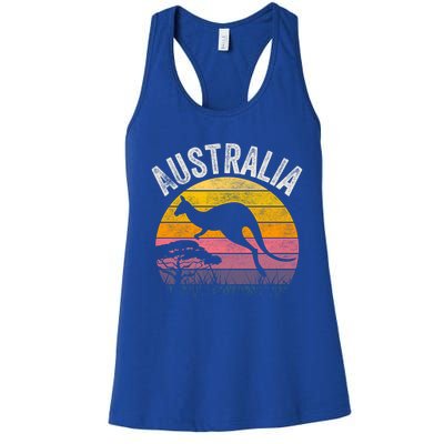 Australia Day Gift Funny Australian Kangaroo Vintage Gift Cool Gift Women's Racerback Tank