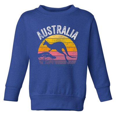 Australia Day Gift Funny Australian Kangaroo Vintage Gift Cool Gift Toddler Sweatshirt