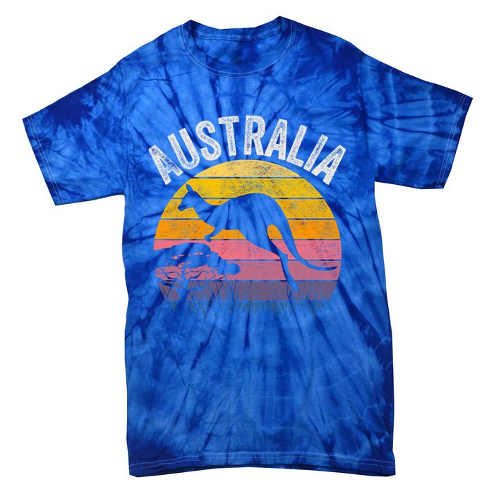 Australia Day Gift Funny Australian Kangaroo Vintage Gift Cool Gift Tie-Dye T-Shirt