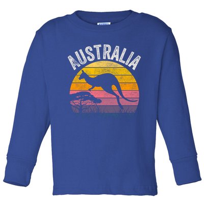 Australia Day Gift Funny Australian Kangaroo Vintage Gift Cool Gift Toddler Long Sleeve Shirt