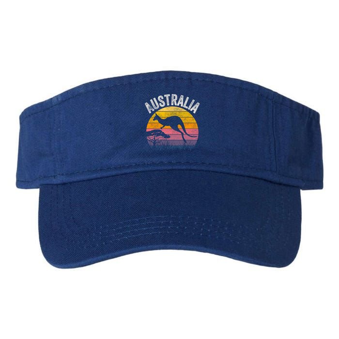 Australia Day Gift Funny Australian Kangaroo Vintage Gift Cool Gift Valucap Bio-Washed Visor