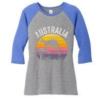 Australia Day Gift Funny Australian Kangaroo Vintage Gift Cool Gift Women's Tri-Blend 3/4-Sleeve Raglan Shirt