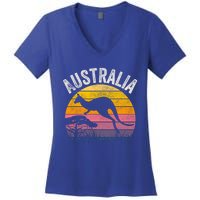 Australia Day Gift Funny Australian Kangaroo Vintage Gift Cool Gift Women's V-Neck T-Shirt