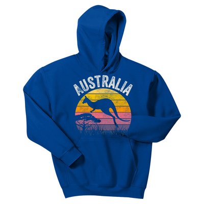 Australia Day Gift Funny Australian Kangaroo Vintage Gift Cool Gift Kids Hoodie