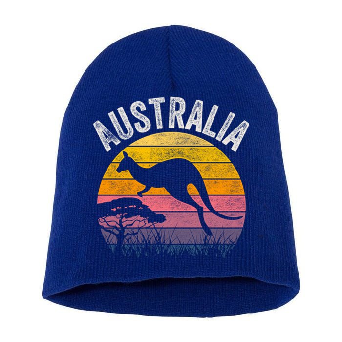 Australia Day Gift Funny Australian Kangaroo Vintage Gift Cool Gift Short Acrylic Beanie