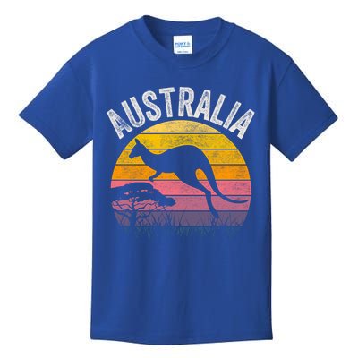 Australia Day Gift Funny Australian Kangaroo Vintage Gift Cool Gift Kids T-Shirt