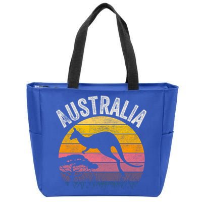 Australia Day Gift Funny Australian Kangaroo Vintage Gift Cool Gift Zip Tote Bag