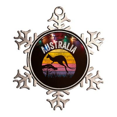 Australia Day Gift Funny Australian Kangaroo Vintage Gift Cool Gift Metallic Star Ornament