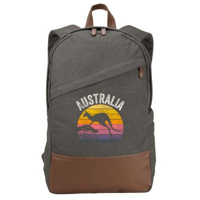 Australia Day Gift Funny Australian Kangaroo Vintage Gift Cool Gift Cotton Canvas Backpack