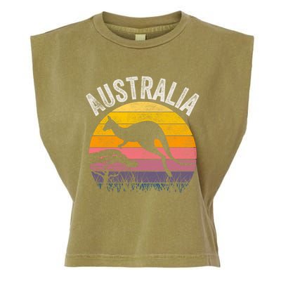 Australia Day Gift Funny Australian Kangaroo Vintage Gift Cool Gift Garment-Dyed Women's Muscle Tee