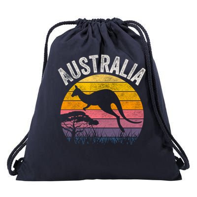 Australia Day Gift Funny Australian Kangaroo Vintage Gift Cool Gift Drawstring Bag