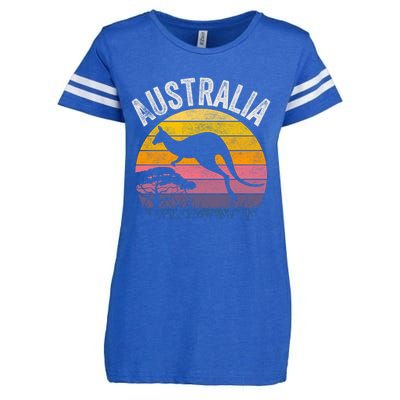 Australia Day Gift Funny Australian Kangaroo Vintage Gift Cool Gift Enza Ladies Jersey Football T-Shirt