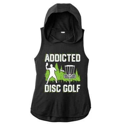 Addicted Disc Golf Tree Frisbee Golf Lovers Gift Ladies PosiCharge Tri-Blend Wicking Draft Hoodie Tank