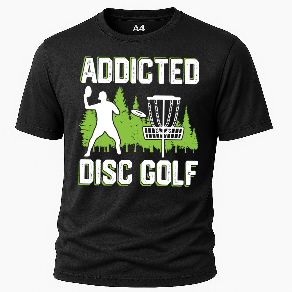 Addicted Disc Golf Tree Frisbee Golf Lovers Gift Cooling Performance Crew T-Shirt