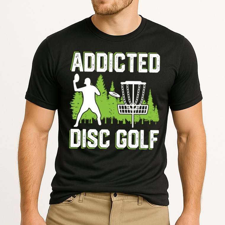 Addicted Disc Golf Tree Frisbee Golf Lovers Gift Cooling Performance Crew T-Shirt