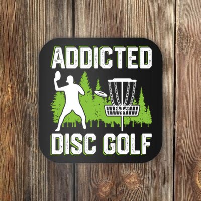 Addicted Disc Golf Tree Frisbee Golf Lovers Gift Coaster