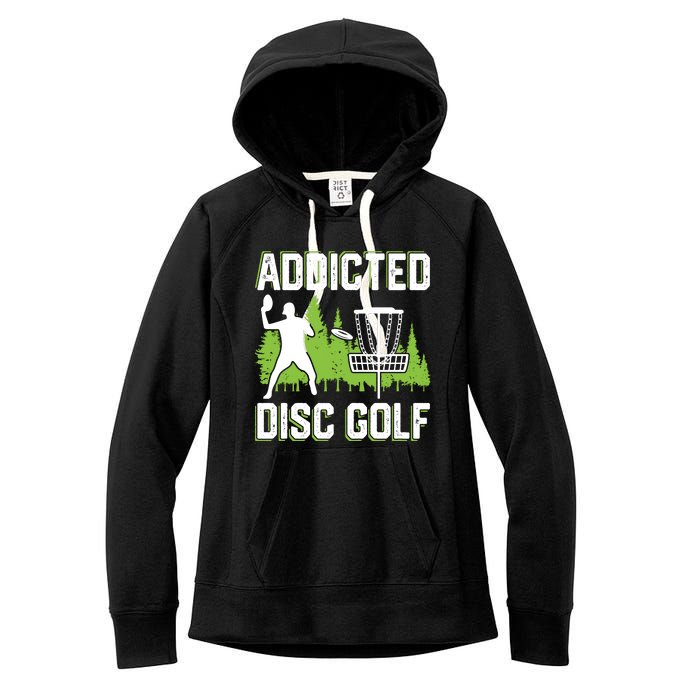 Addicted Disc Golf Tree Frisbee Golf Lovers Gift Women's Fleece Hoodie