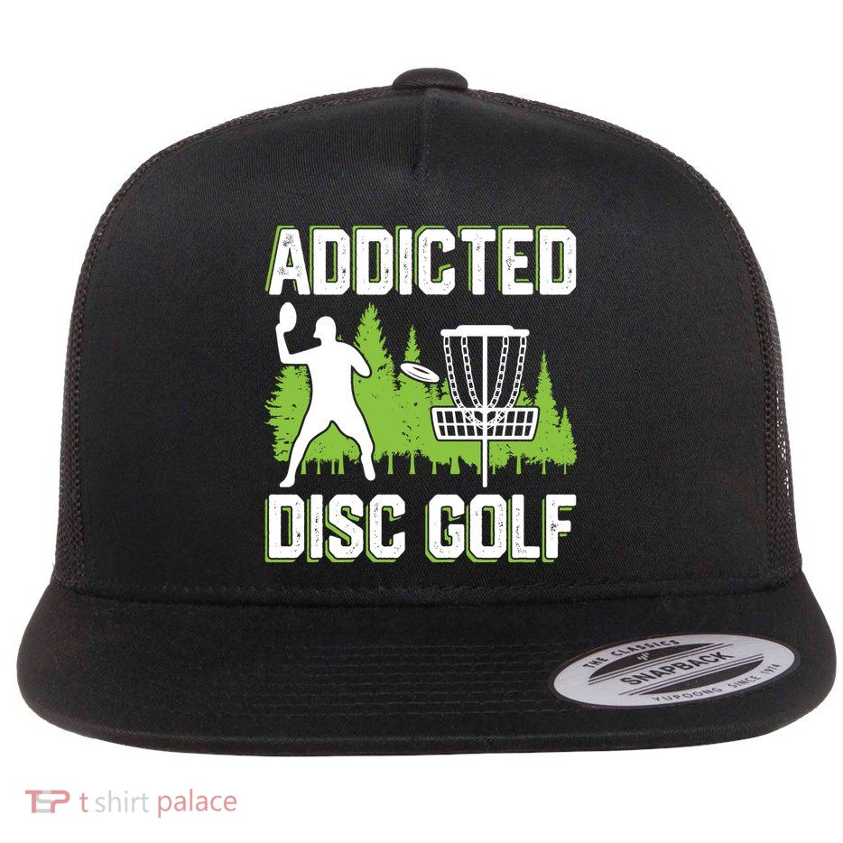 Addicted Disc Golf Tree Frisbee Golf Lovers Gift Flatbill Hat