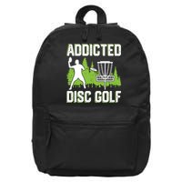 Addicted Disc Golf Tree Frisbee Golf Lovers Gift 16 in Basic Backpack