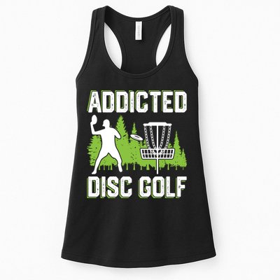 Addicted Disc Golf Tree Frisbee Golf Lovers Gift Womens Tank Top
