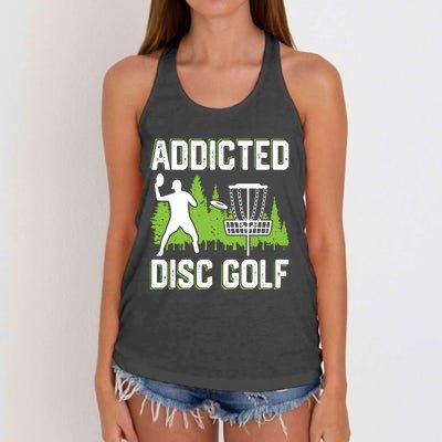 Addicted Disc Golf Tree Frisbee Golf Lovers Gift Women's Knotted Racerback Tank