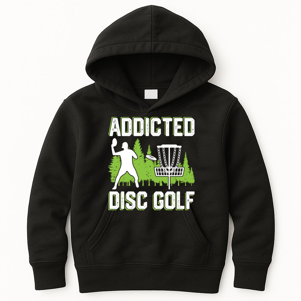 Addicted Disc Golf Tree Frisbee Golf Lovers Gift Kids Hoodie